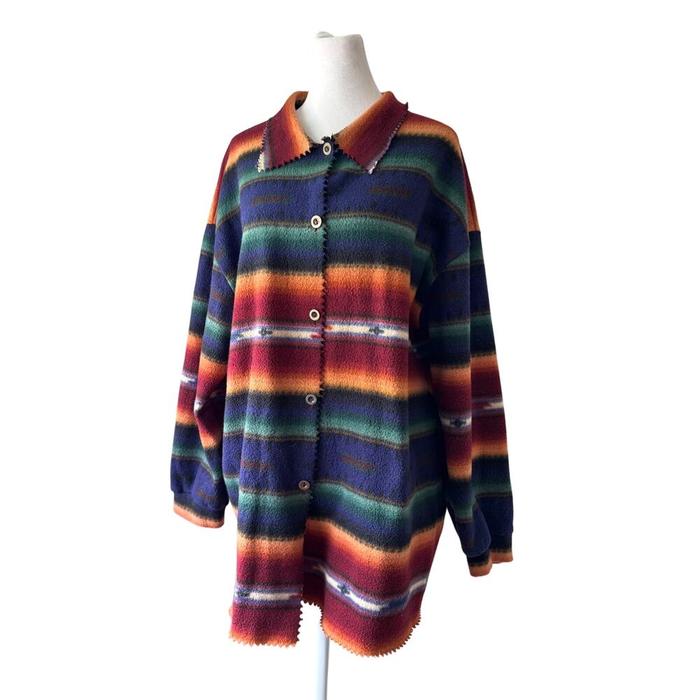 Vintage Y2K Moda Int’l Multicolored Button Front Lightweight Jacket